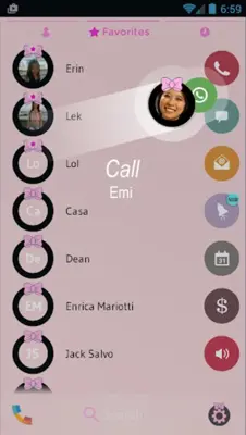 Theme Dialer Ribbon Pink android App screenshot 1