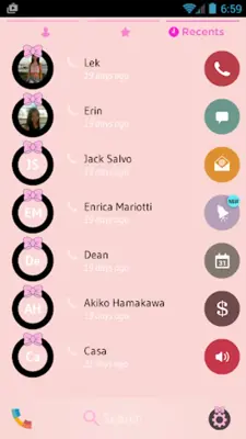 Theme Dialer Ribbon Pink android App screenshot 2