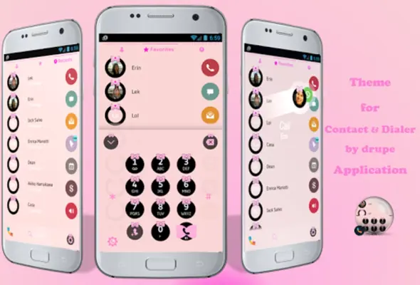 Theme Dialer Ribbon Pink android App screenshot 5